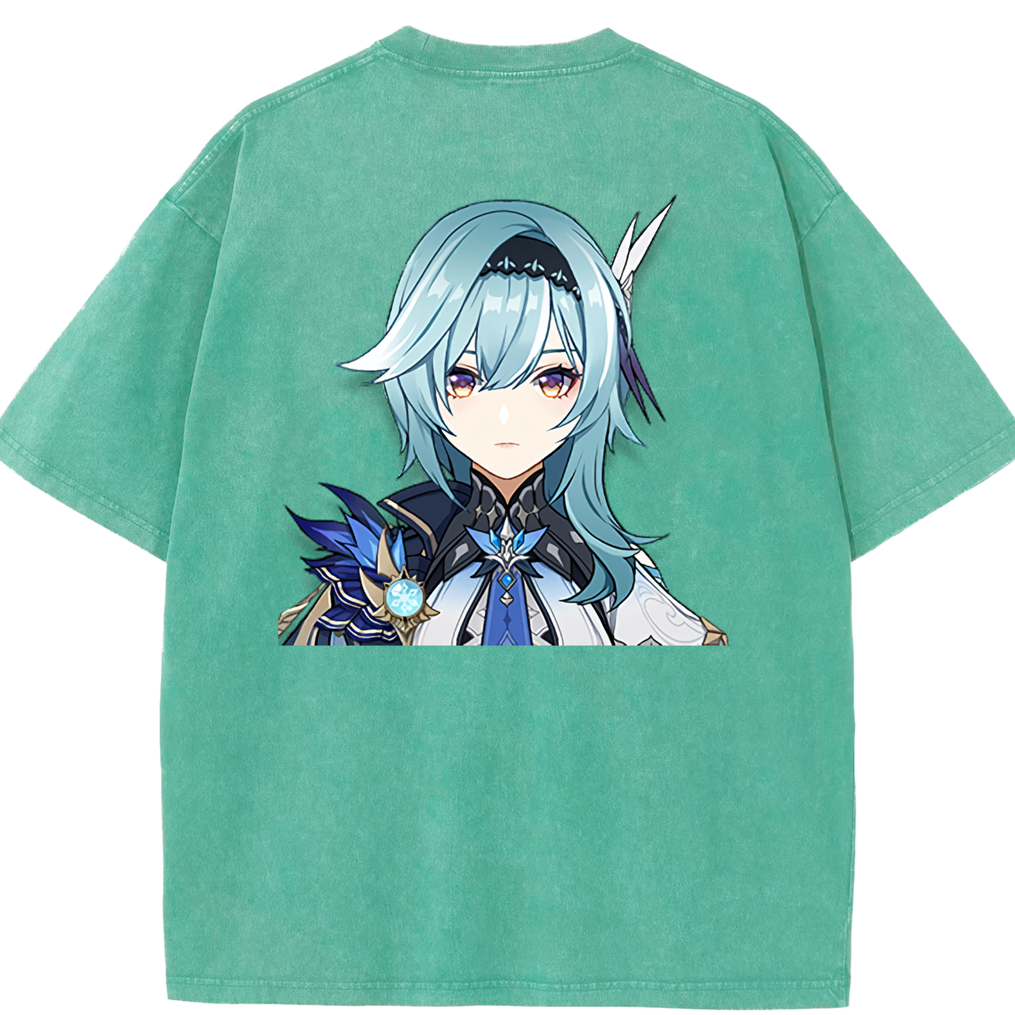 げんし神 优菈 ゆうら genshin Yūra 綿100% ヴィンテージ風 半袖Tシャツ（背面プリント）